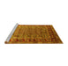 Sideview of Machine Washable Oriental Yellow Industrial Rug, wshurb1586yw