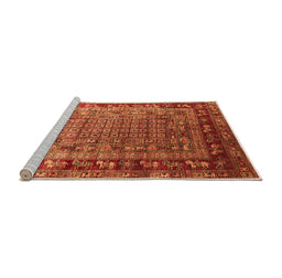 Sideview of Machine Washable Oriental Orange Industrial Area Rugs, wshurb1586org
