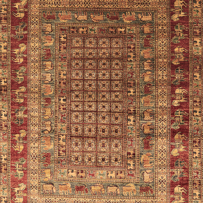 Machine Washable Oriental Brown Industrial Rug, wshurb1586brn