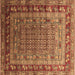 Square Oriental Brown Industrial Rug, urb1586brn