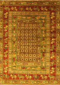 Oriental Yellow Industrial Rug, urb1586yw