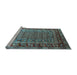 Sideview of Machine Washable Oriental Light Blue Industrial Rug, wshurb1586lblu