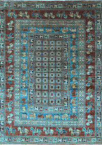 Oriental Light Blue Industrial Rug, urb1586lblu