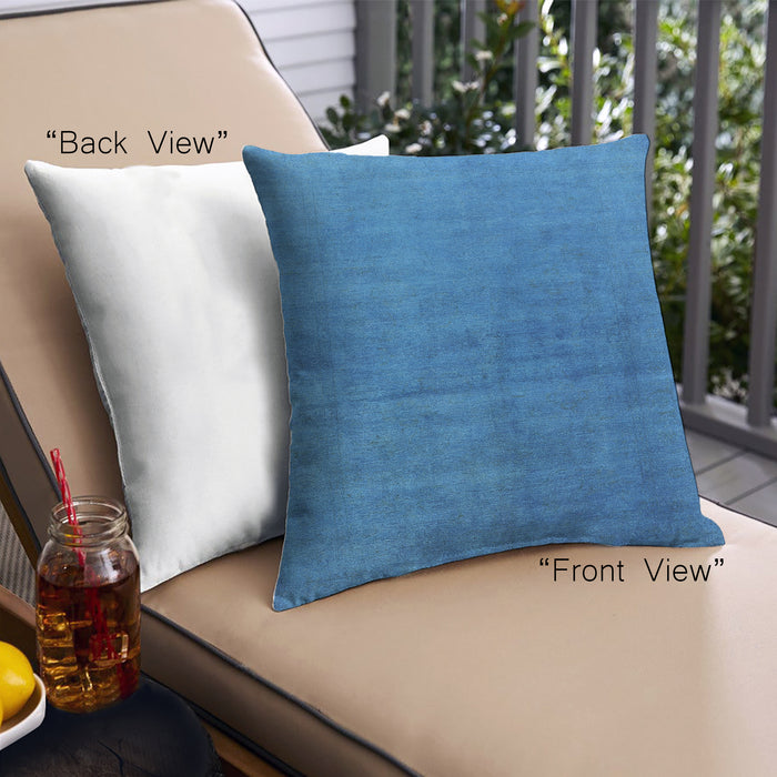 Front View of Mid-Century Modern Urban Square Neon Blue Throw Pillow, 18 inch by 18 inch, pwurb1587