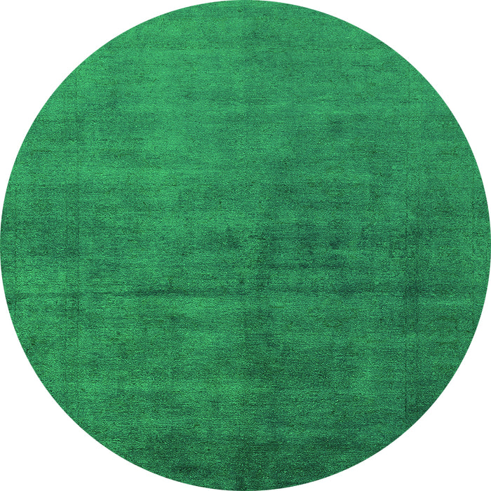Round Oriental Green Industrial Rug, urb1587grn