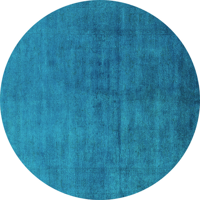 Round Oriental Turquoise Industrial Rug, urb1587turq