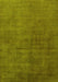 Machine Washable Oriental Yellow Industrial Rug, wshurb1587yw