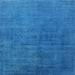 Square Machine Washable Industrial Modern Neon Blue Rug, wshurb1587