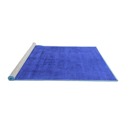 Sideview of Machine Washable Oriental Blue Industrial Rug, wshurb1587blu
