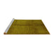 Sideview of Machine Washable Oriental Yellow Industrial Rug, wshurb1588yw