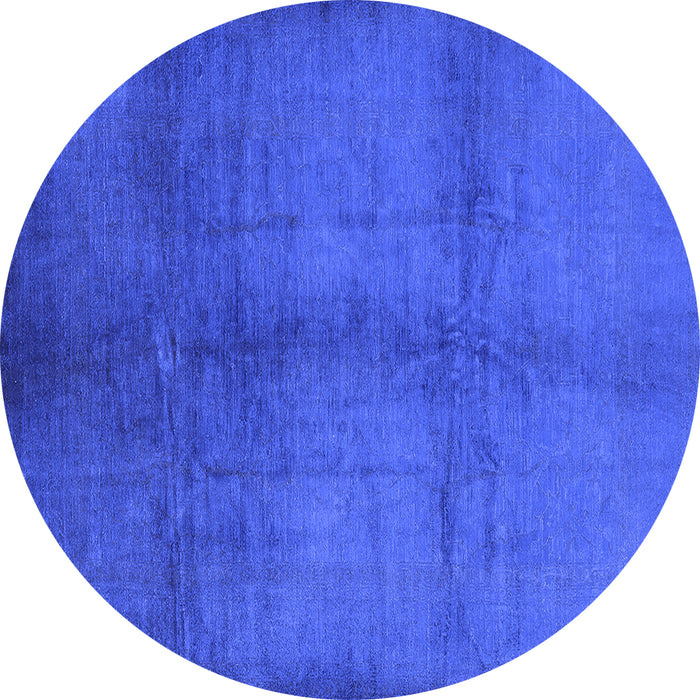 Round Oriental Blue Industrial Rug, urb1588blu