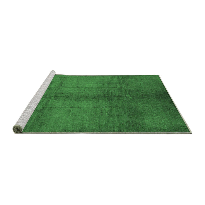 Sideview of Machine Washable Oriental Emerald Green Industrial Area Rugs, wshurb1588emgrn