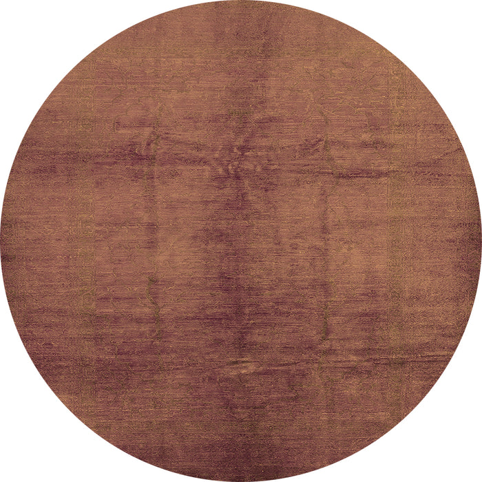 Round Oriental Orange Industrial Rug, urb1588org