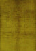 Machine Washable Oriental Yellow Industrial Rug, wshurb1588yw