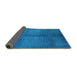 Sideview of Oriental Turquoise Industrial Rug, urb1588turq