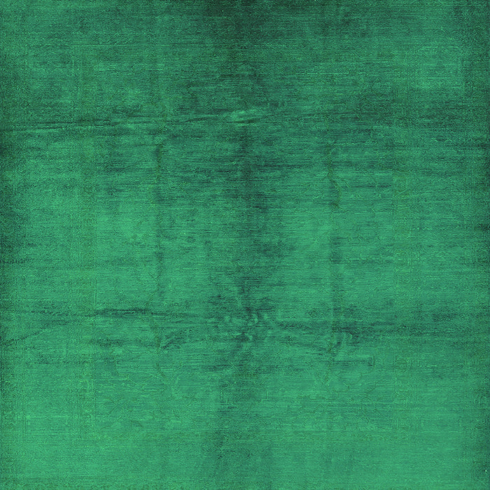 Square Oriental Green Industrial Rug, urb1588grn