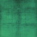 Square Oriental Green Industrial Rug, urb1588grn