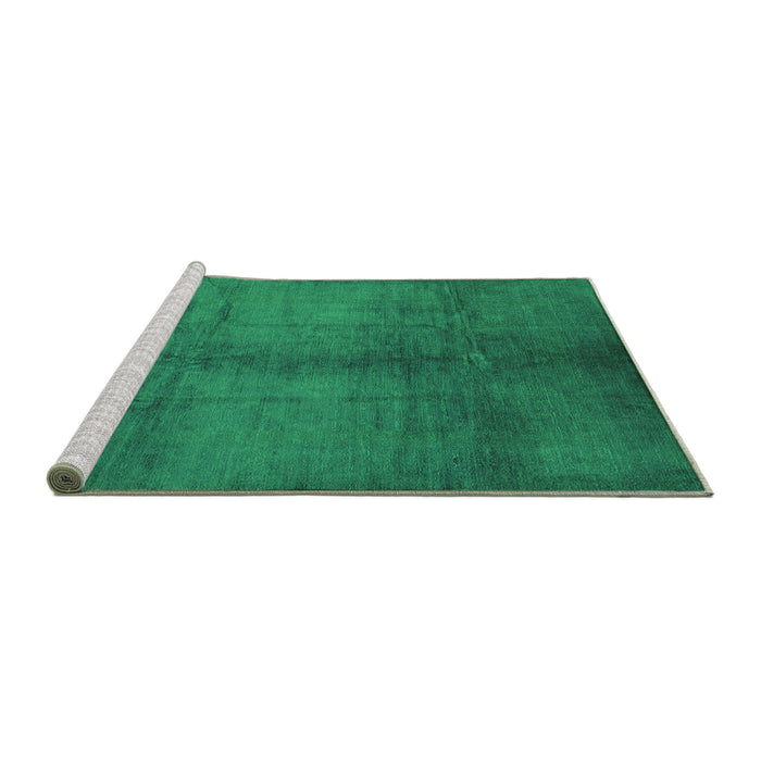 Sideview of Machine Washable Oriental Green Industrial Area Rugs, wshurb1588grn