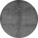 Round Oriental Gray Industrial Rug, urb1588gry