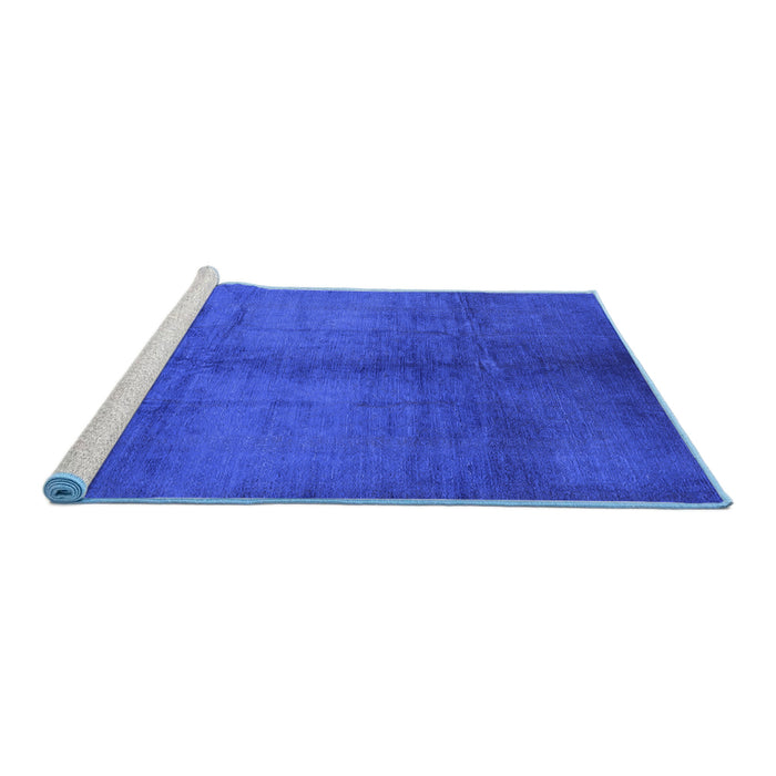 Sideview of Machine Washable Oriental Blue Industrial Rug, wshurb1588blu