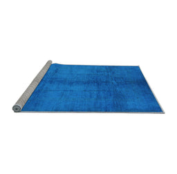 Sideview of Machine Washable Oriental Light Blue Industrial Rug, wshurb1588lblu