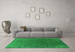 Machine Washable Oriental Green Industrial Area Rugs in a Living Room,, wshurb1589grn