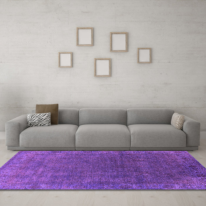 Machine Washable Oriental Pink Industrial Rug in a Living Room, wshurb1589pnk