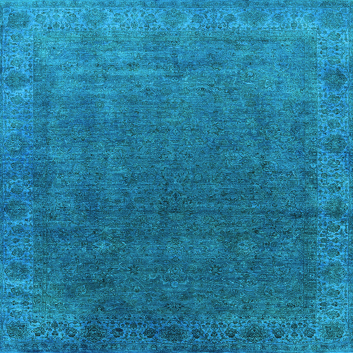 Square Oriental Light Blue Industrial Rug, urb1589lblu