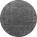 Round Oriental Gray Industrial Rug, urb1589gry