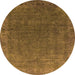 Round Oriental Orange Industrial Rug, urb1589org