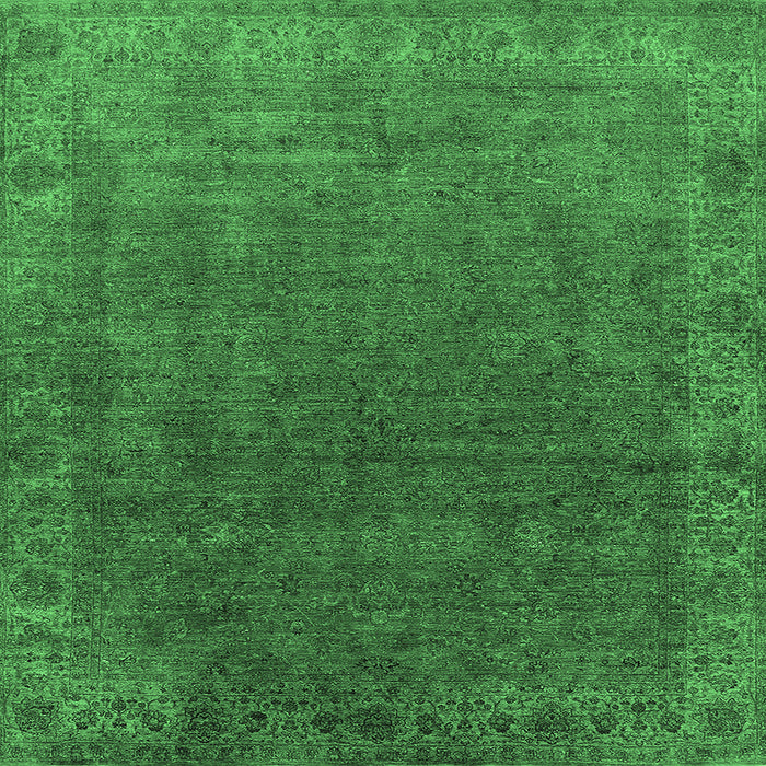 Square Oriental Emerald Green Industrial Rug, urb1589emgrn