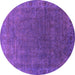 Round Oriental Pink Industrial Rug, urb1589pnk