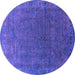 Round Oriental Purple Industrial Rug, urb1589pur