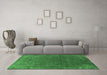 Machine Washable Oriental Emerald Green Industrial Area Rugs in a Living Room,, wshurb1589emgrn
