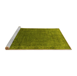 Sideview of Machine Washable Oriental Yellow Industrial Rug, wshurb1589yw
