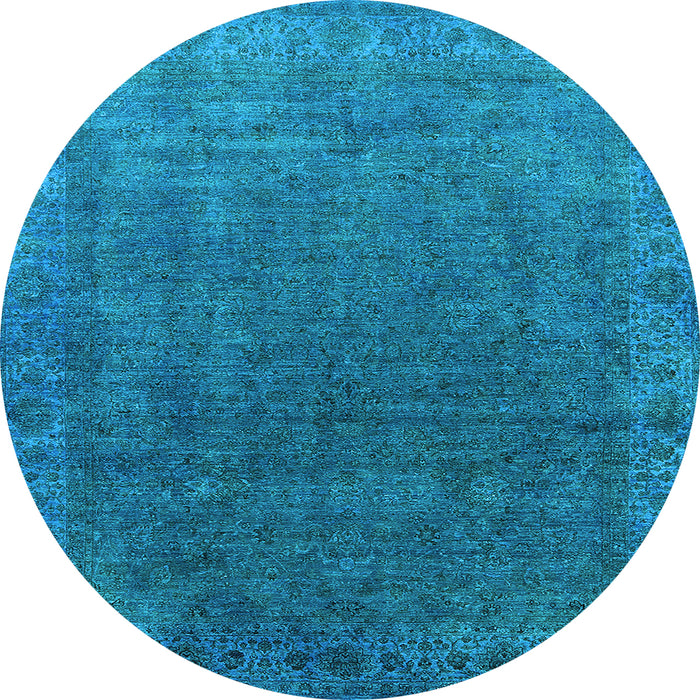 Round Oriental Light Blue Industrial Rug, urb1589lblu