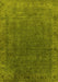 Machine Washable Oriental Yellow Industrial Rug, wshurb1589yw