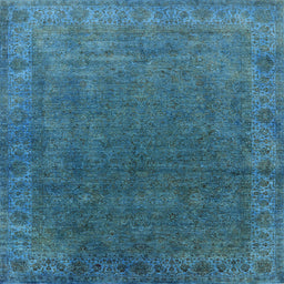 Square Mid-Century Modern Blue Ivy Blue Oriental Rug, urb1589