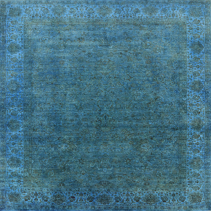 Square Mid-Century Modern Blue Ivy Blue Oriental Rug, urb1589