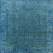 Square Mid-Century Modern Blue Ivy Blue Oriental Rug, urb1589