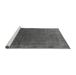 Sideview of Machine Washable Oriental Gray Industrial Rug, wshurb1589gry