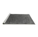 Sideview of Machine Washable Oriental Gray Industrial Rug, wshurb1589gry