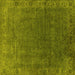 Square Machine Washable Oriental Yellow Industrial Rug, wshurb1589yw