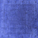 Square Machine Washable Oriental Blue Industrial Rug, wshurb1589blu