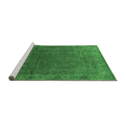 Sideview of Machine Washable Oriental Emerald Green Industrial Area Rugs, wshurb1589emgrn