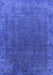 Machine Washable Oriental Blue Industrial Rug, wshurb1589blu