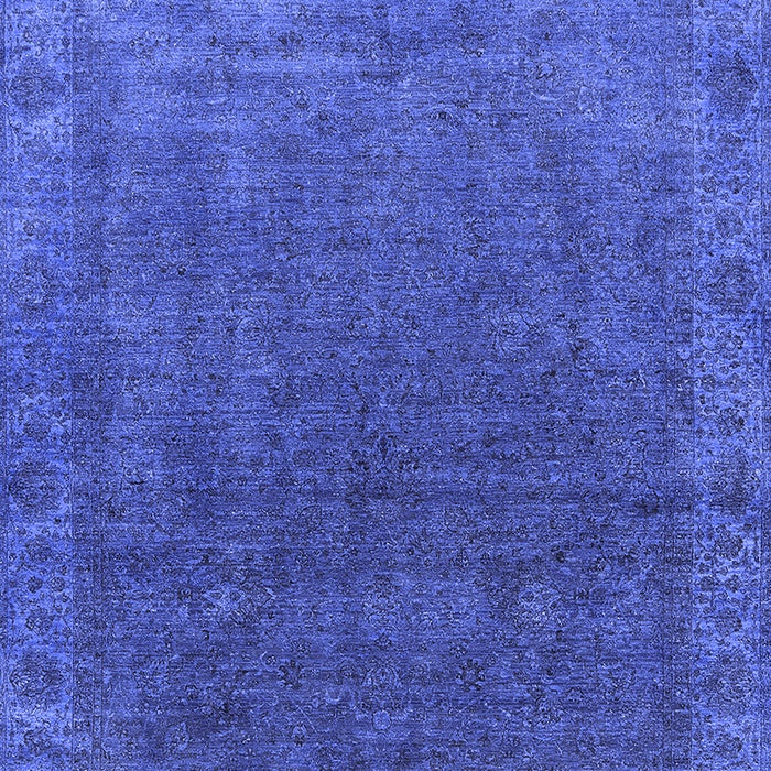 Machine Washable Oriental Blue Industrial Rug, wshurb1589blu