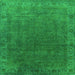 Square Oriental Green Industrial Rug, urb1589grn