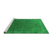Sideview of Machine Washable Oriental Green Industrial Area Rugs, wshurb1589grn