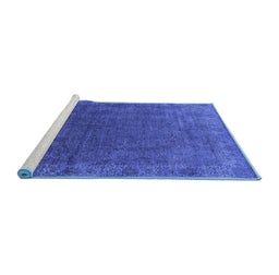 Sideview of Machine Washable Oriental Blue Industrial Rug, wshurb1589blu